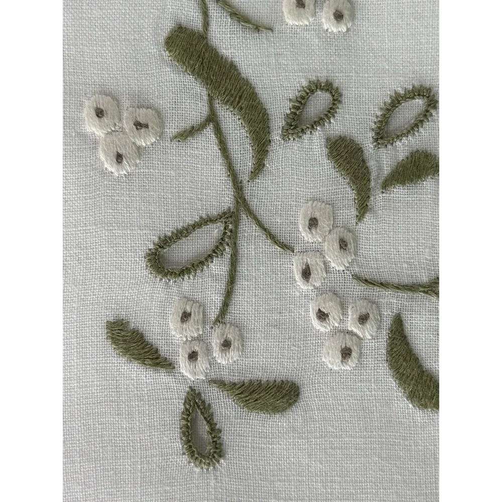 Vtg NEW Belgium Embroidered Linen Set 6 Napkins/39